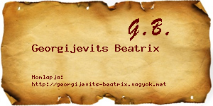 Georgijevits Beatrix névjegykártya